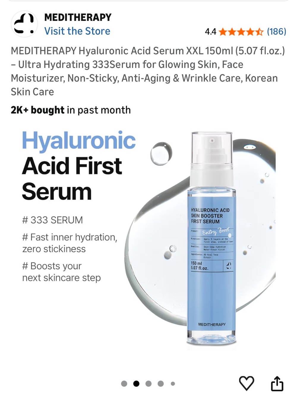BRAND NEW IN BOX Hyaluronic Acid Skin Booster First Serum - Picture 2 of 8